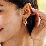 Pathway Post Small Link Earrings - Gold