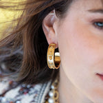 Berry Hoop Earrings in Hammered Gold