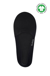 CLOUD Premium Organic Terry No Show Socks: L / Organic Black Cloud