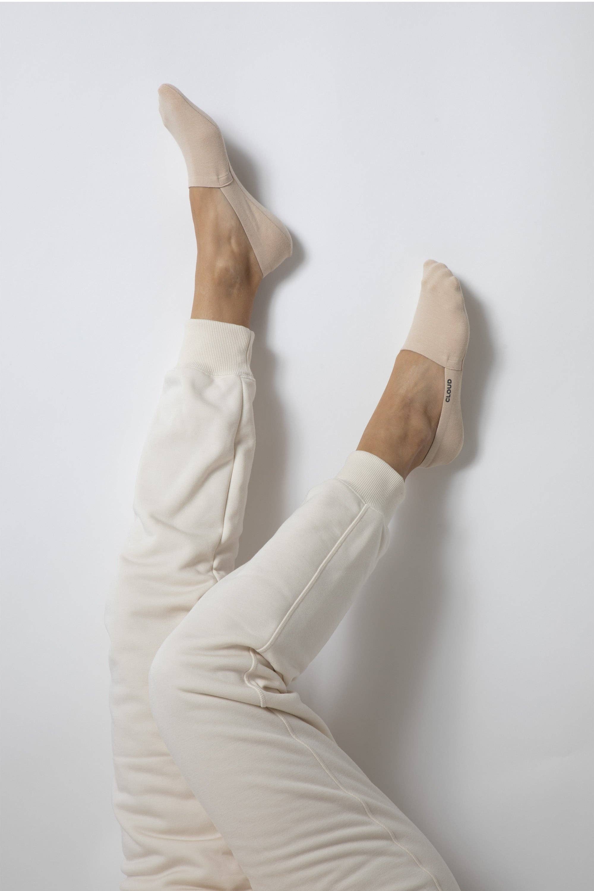 CLOUD Premium Organic Terry No Show Socks: L / Organic Black Cloud
