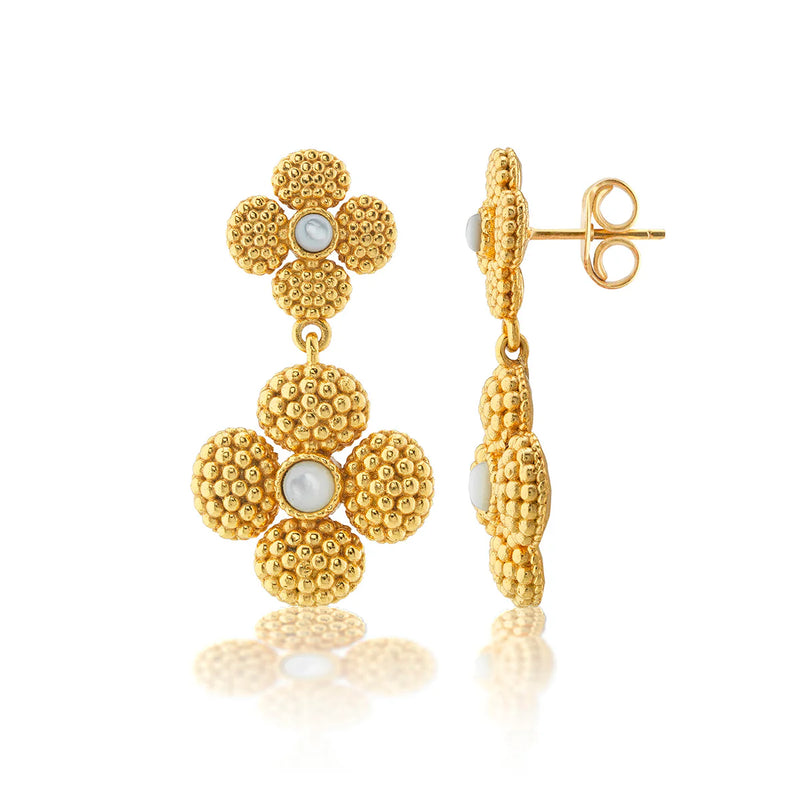 CDW Berry Clover Convertible Duo Earrings - MOP Capucine De Wulf