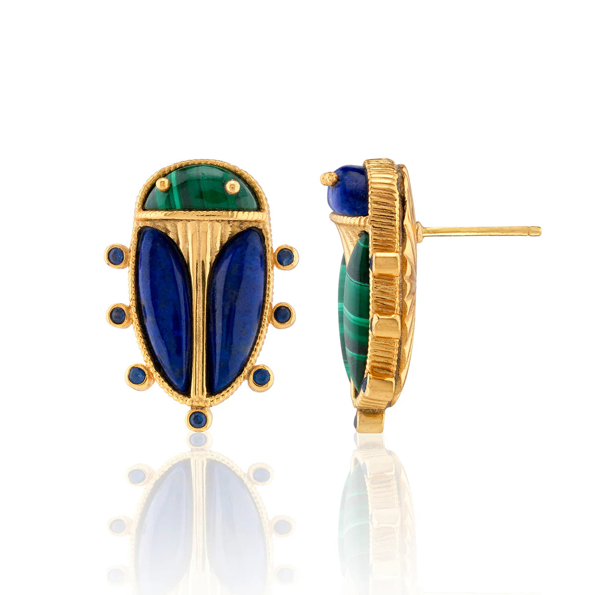 CDW Scarab Mismatched Stud Earrings ­ Multi