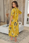 MILIO MILANO Linen Watercolor Dress in Yellow MILIO MILANO