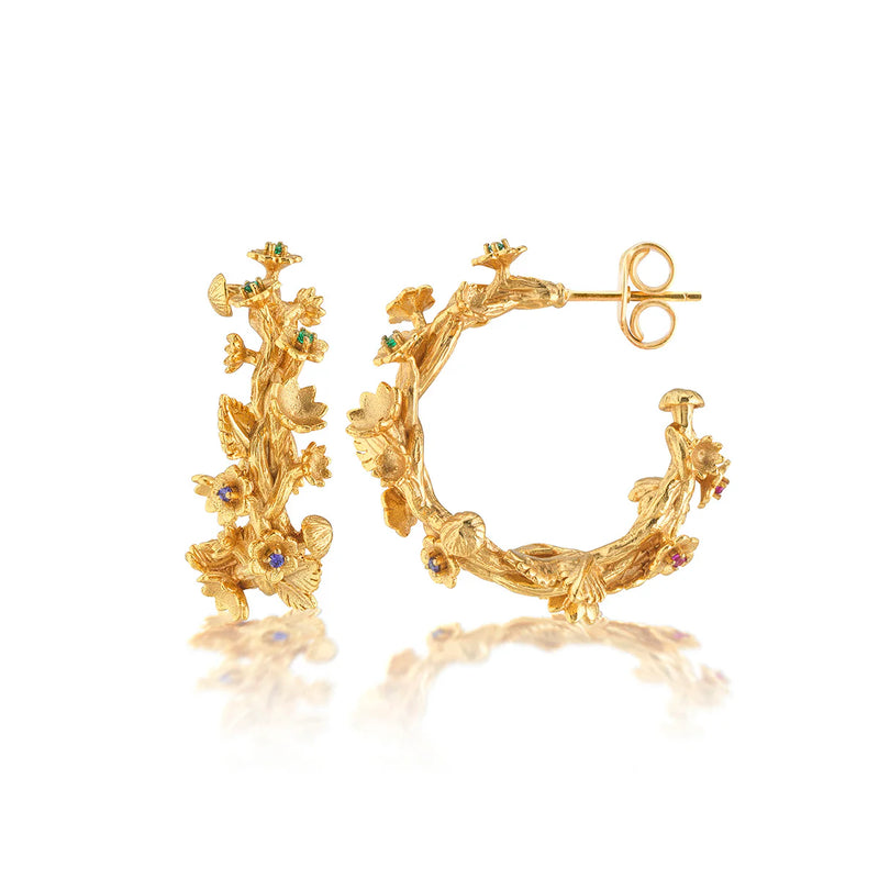 CDW Meadow Small Hoop Earrings - Gold Capucine De Wulf