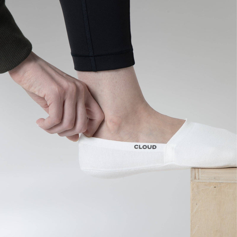 CLOUD Premium Organic Terry No Show Socks: L / Organic Black Cloud