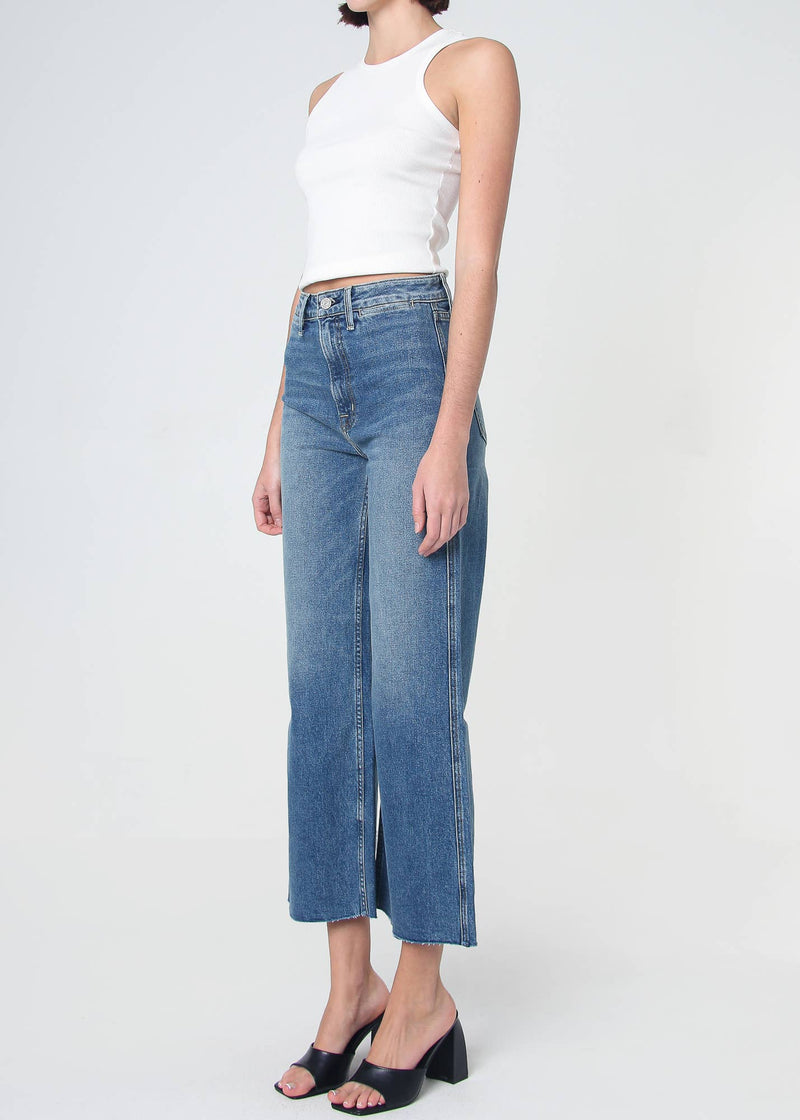 Queen High Rise Crop Wide Leg Jeans - Lawrence Wash: Lawrence / 25 Noend Denim