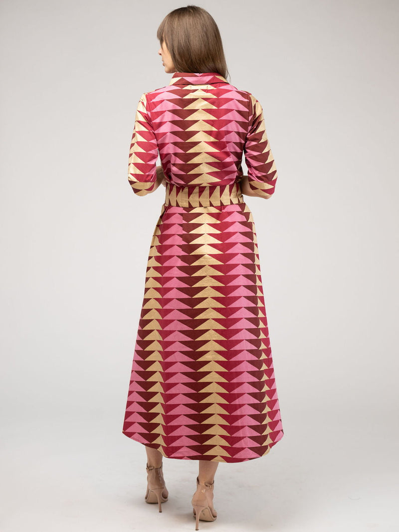 Beau & Ro Triangle Dress in Cranberry