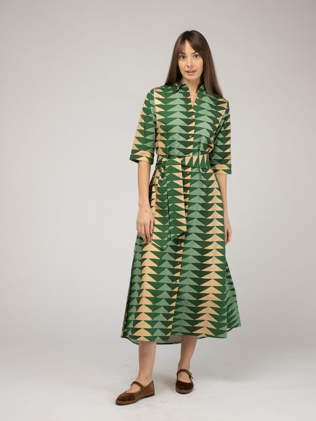 Beau & Ro Triangle Dress in Pine