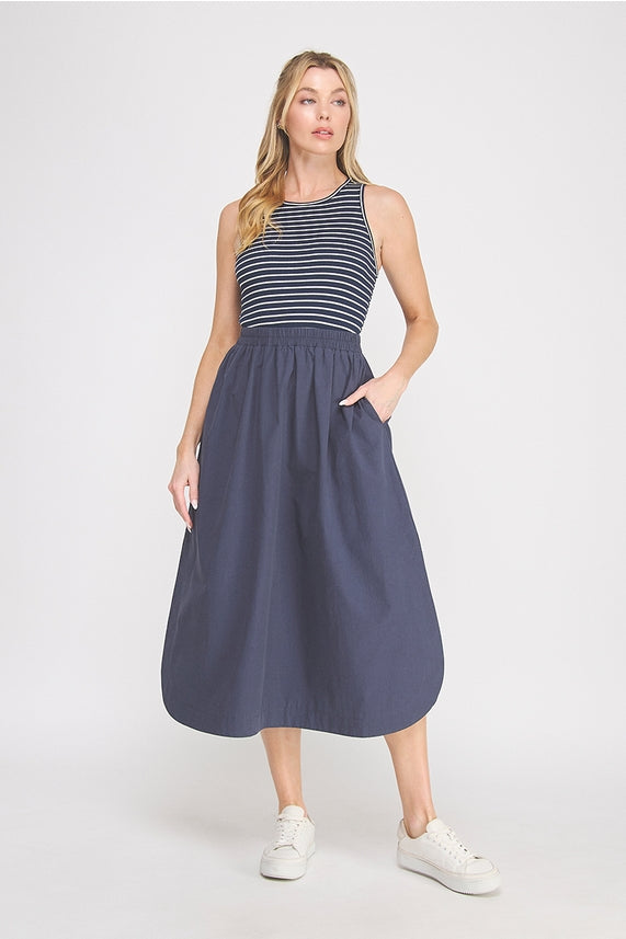A&R Navy Stripe Dress