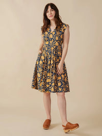MATA TRADERS Lucille Dress in Navy Botanical Mata Traders