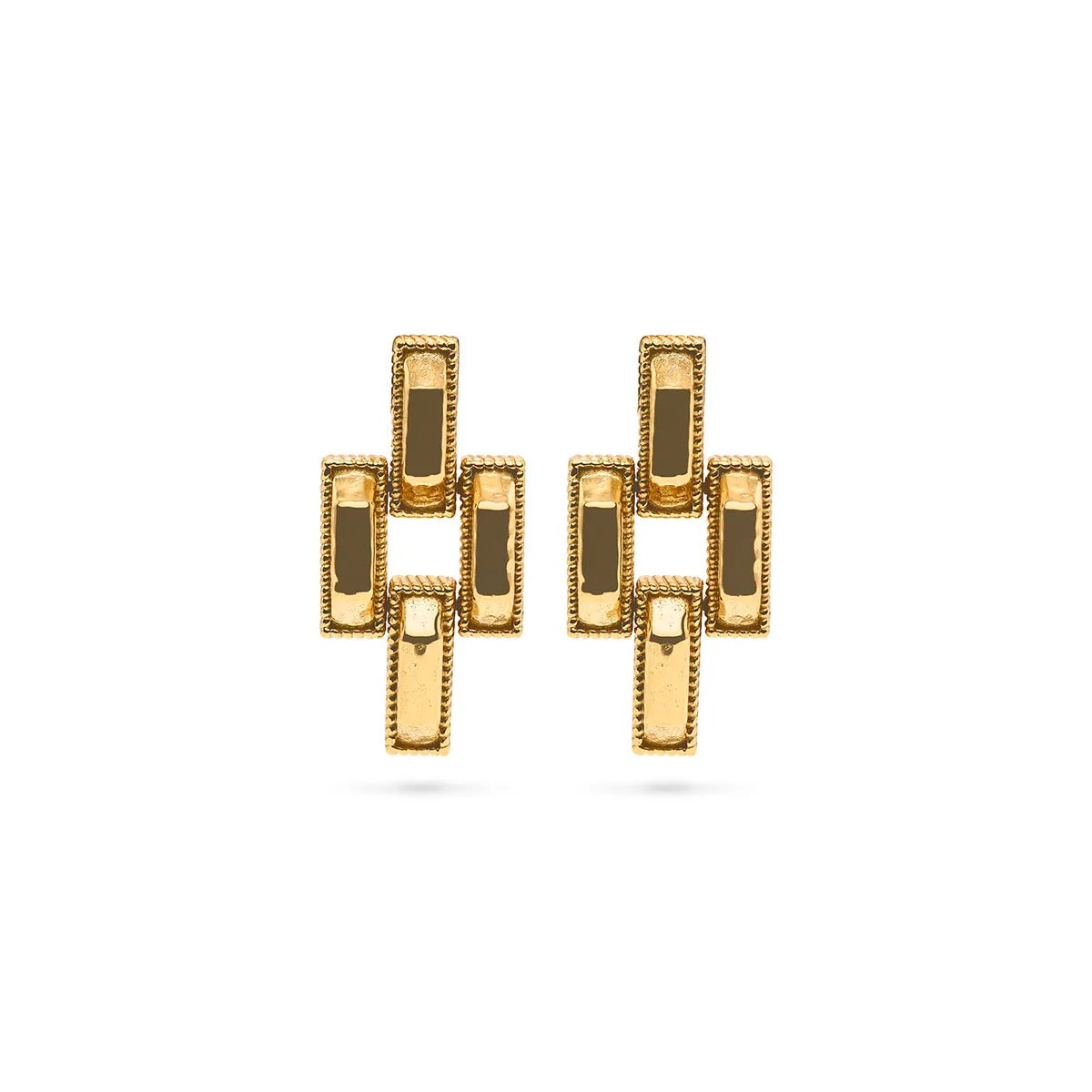 CDW Pathway Post Small Link Earrings - Gold Capucine De Wulf