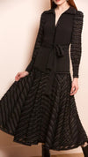 Jessie Liu Chevron Midi Dress in Black Jessie Liu