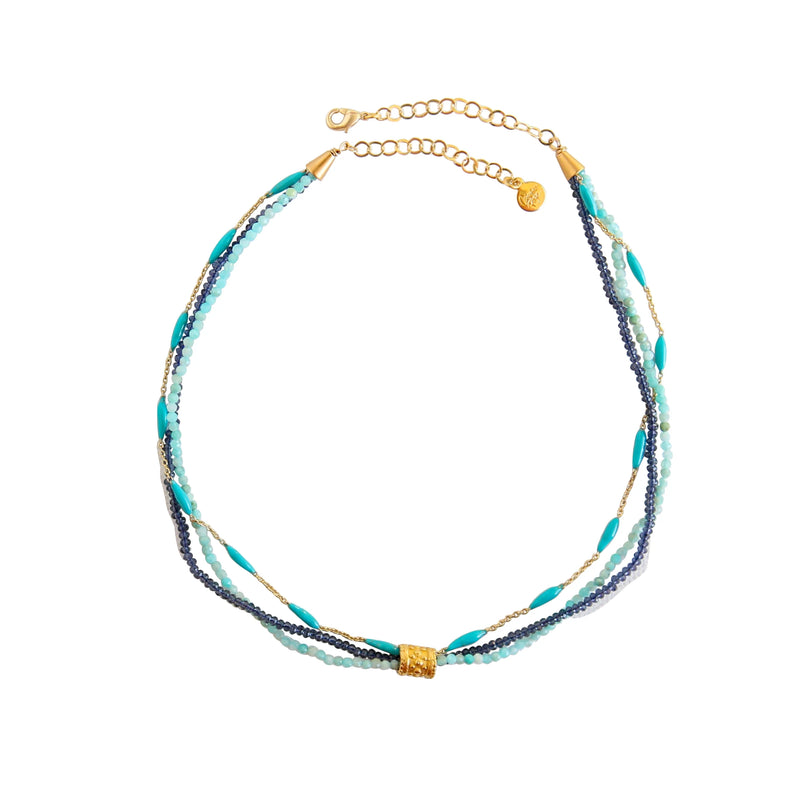 Catherine Page Chiffon Multi Strand Necklace Blues Catherine Page