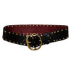 Chunky Studded Belt in Black Kim White Belts