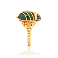 CDW Scarab Petite Ring ­ Malachite/Lapis, Size 8