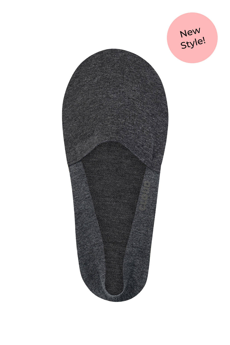 CLOUD Premium Organic Terry No Show Socks: L / Organic Black Cloud