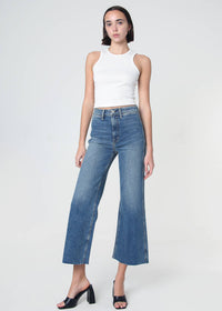 Queen High Rise Crop Wide Leg Jeans - Lawrence Wash: Lawrence / 25 Noend Denim