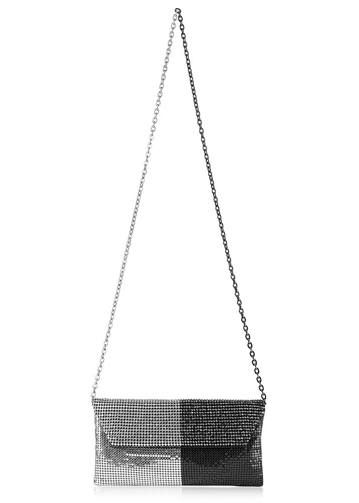 Whiting & Davis Duet Clutch in Pewter Black Whiting & Davis