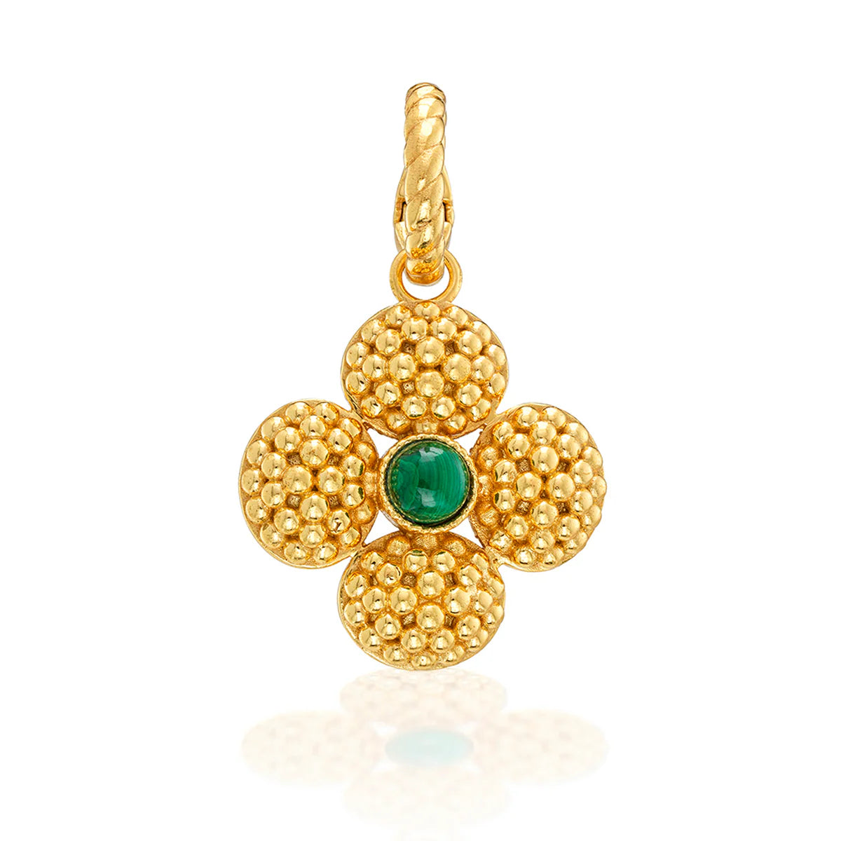 CDW Berry Clover Double Sided Pendant - Malachite