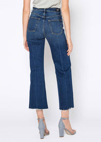 Queen High Rise Crop Wide Leg Jeans in Thunder Noend Denim