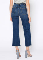 Queen High Rise Crop Wide Leg Jeans in Thunder