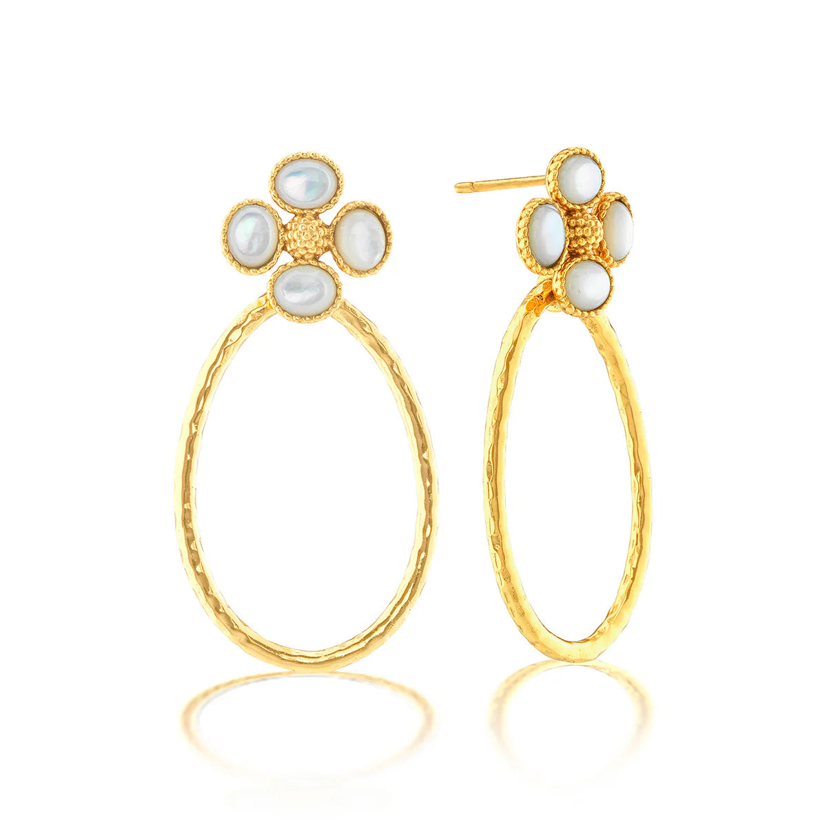 CDW Berry Clover Teardrop Earrings - MOP Capucine De Wulf