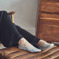 CLOUD Premium Organic Terry No Show Socks: L / Organic Black Cloud