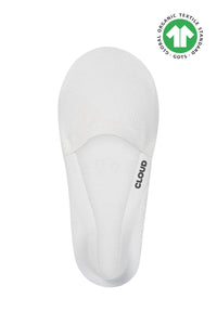 CLOUD Premium Organic Terry No Show Socks: M / Organic White Cloud