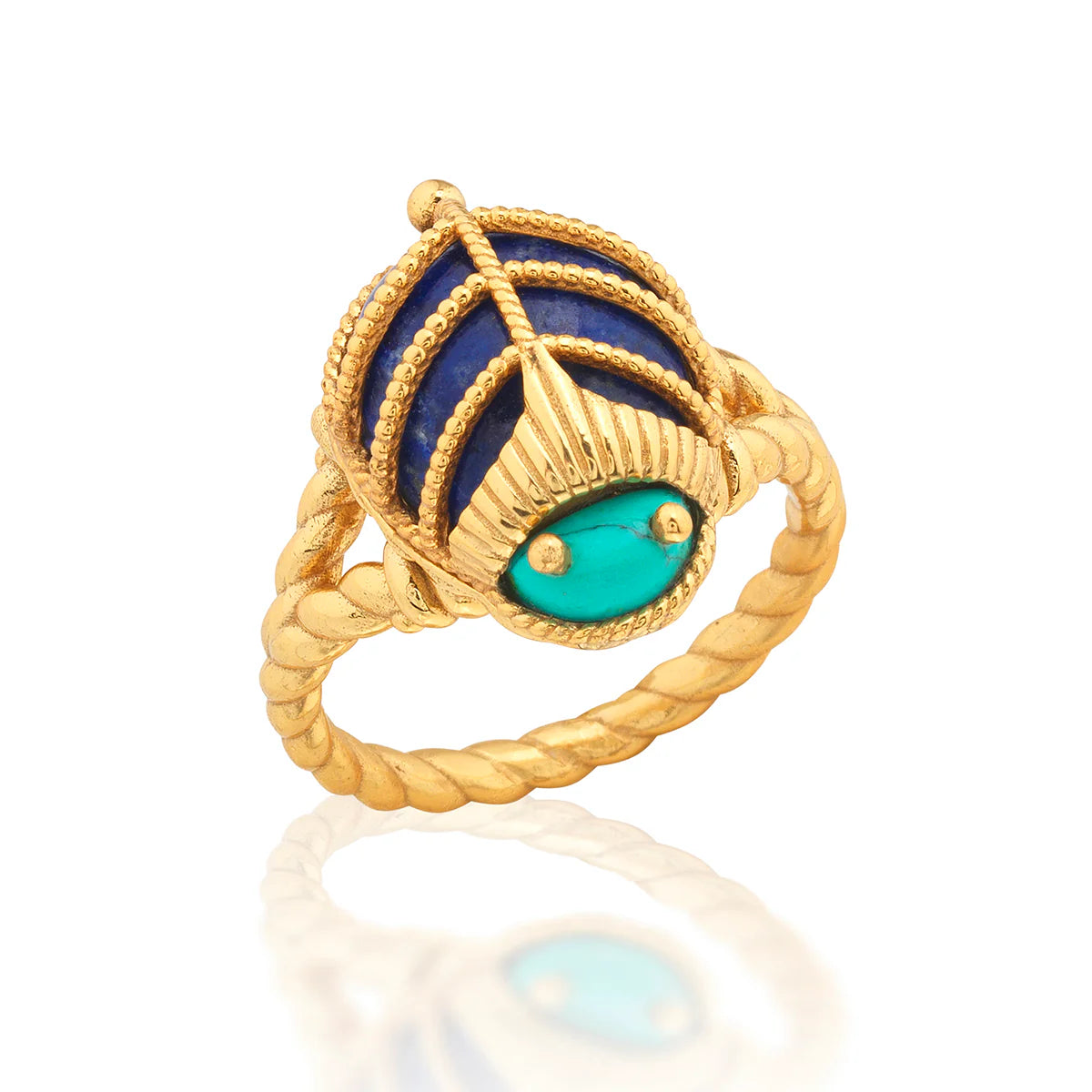 CDW Scarab Petite Ring ­ Turquoise/Lapis, Size 7