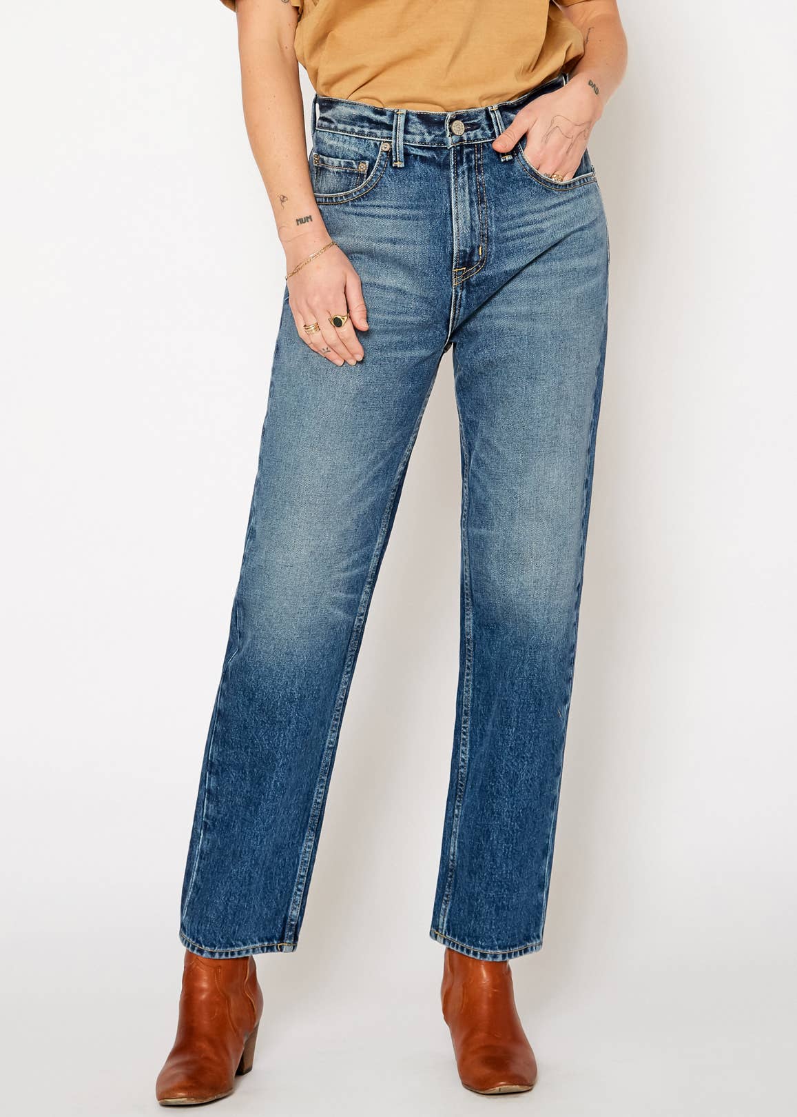 Slacker High Rise Relaxed Straight Jeans: Ten Sleep / 30 Noend Denim