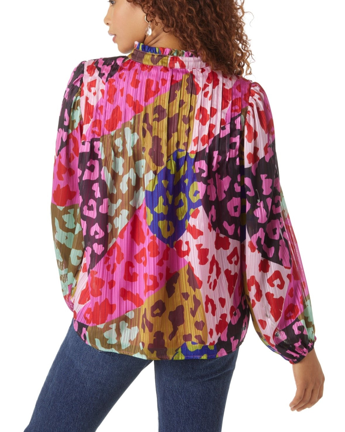 CROSBY Gabby Blouse in Patched Leopard CROSBY