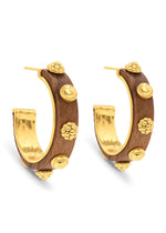 CDW Gaia Hoop Earrings in Hammered Gold/Teak