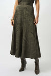 JR Textured Pleated A-Line Skirt in Avocado