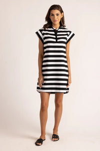 Thomas and Lourdes Black Striped Mini Dress