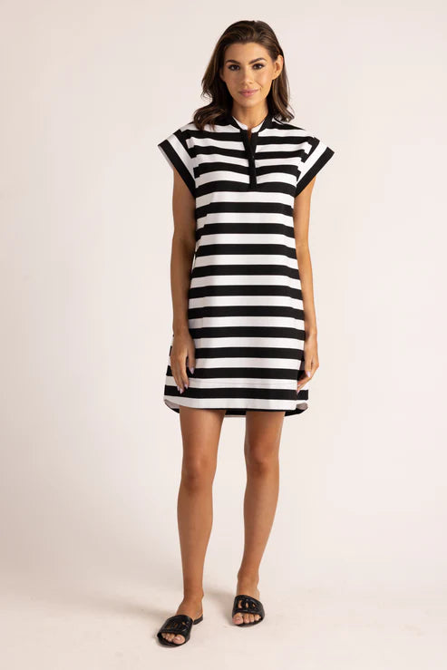 Thomas and Lourdes Black Striped Mini Dress