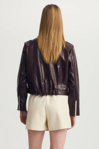 Melissa Nepton Sloane Jacket in Burgundy Croc