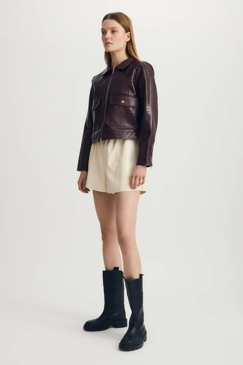 Melissa Nepton Sloane Jacket in Burgundy Croc