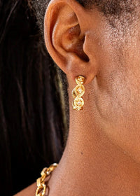 CDW Monique Hoop Earring Gold/Crystal & Swarovski Capucine De Wulf