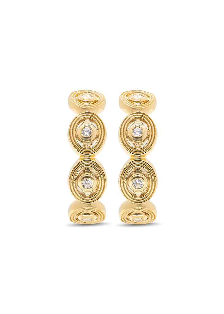CDW Monique Hoop Earring Gold/Crystal & Swarovski Capucine De Wulf