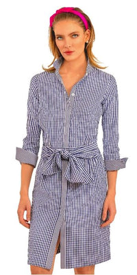 Breezy Blouson Navy Check Dress Apparel & Accessories Gretchen Scott