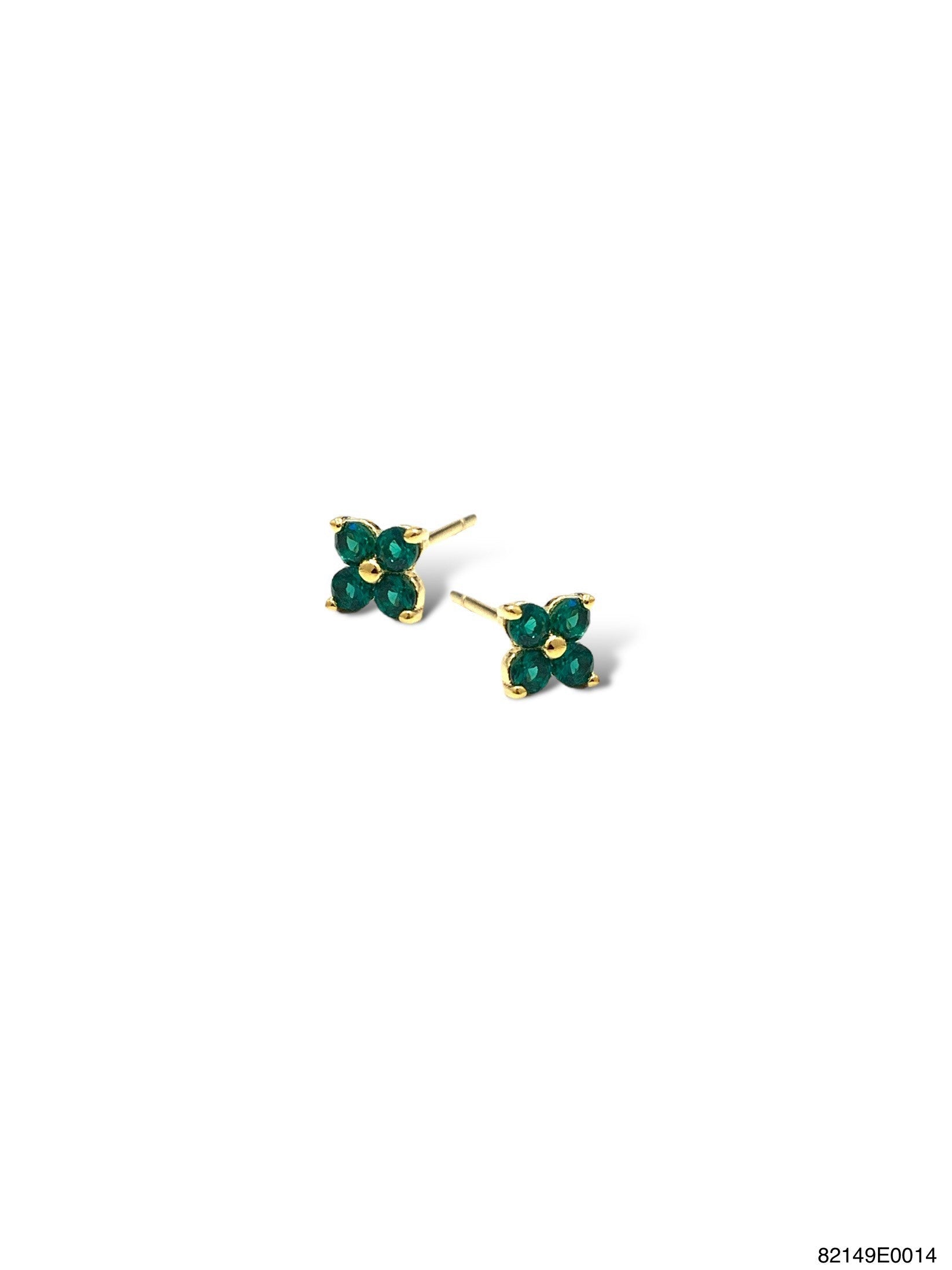 Theia Maya stud earring, G, B. Emerald