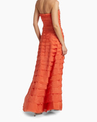 AMUR Pepper Pleated Gown in Desert Sun