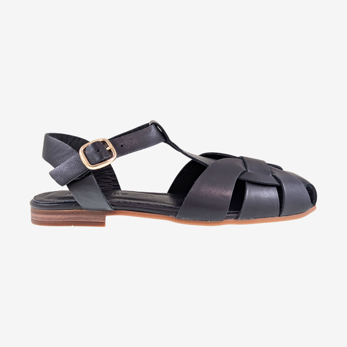 Sinela Black Fisherman Sandal