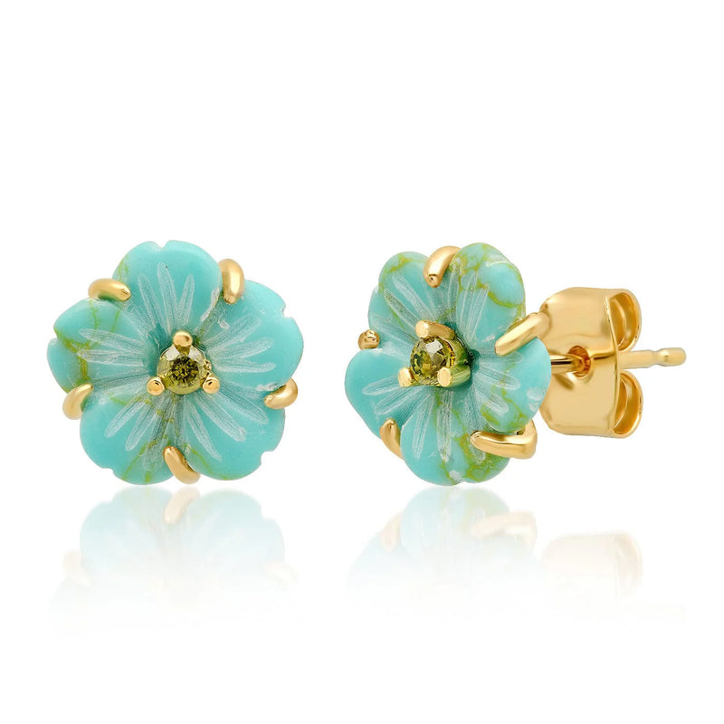 TAI Turquoise Flower Earrings TAI Jewelry