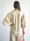 Las Surenas Blouse Flower Tiger Nude Top Las Surenas