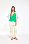Mapoesie Lita Top in Blue/Green OS Mapoesie