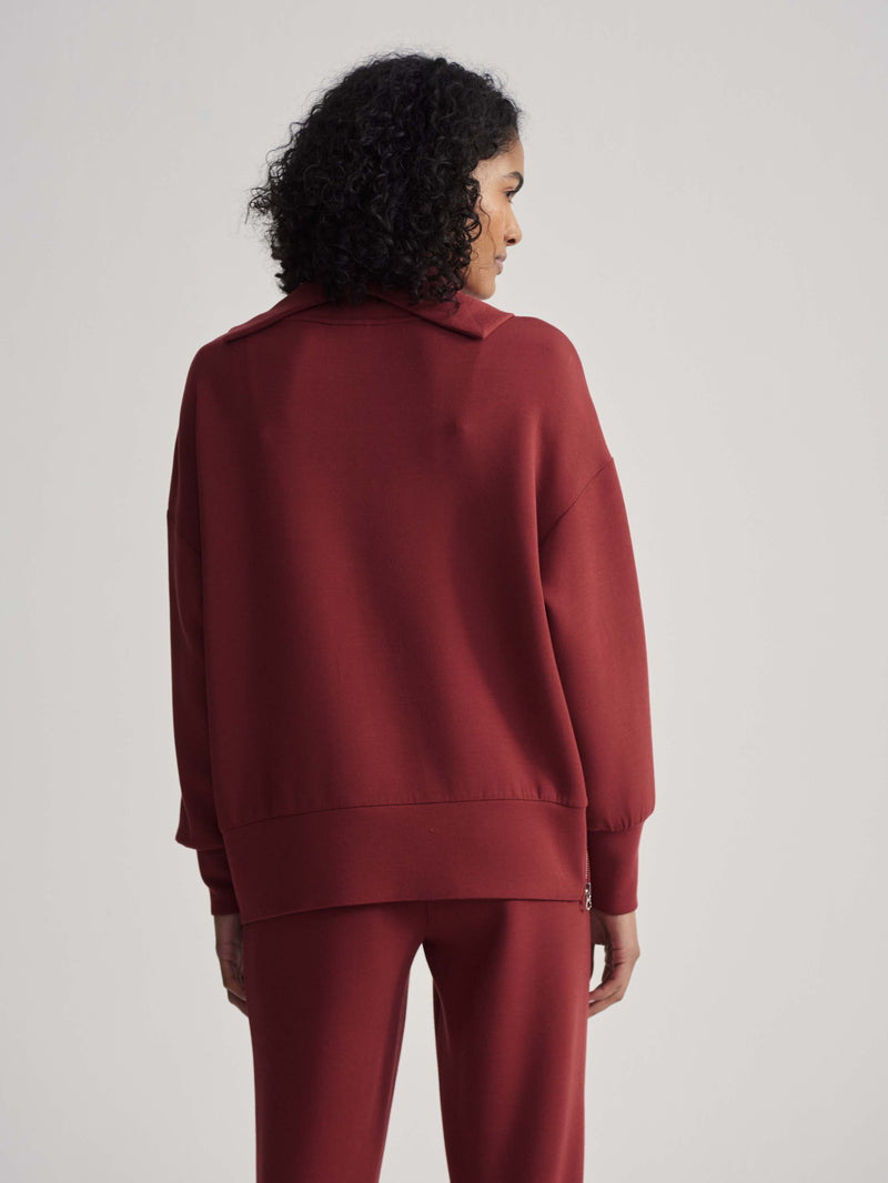 Varley Priya Longline Sweatshirt in Russett Brown Varley
