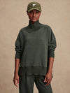 VARLEY Barker High Neck Sweatshirt in Olive Marl Varley