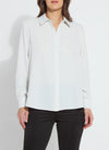 LYSSE Crystal Embellished Parker Shirt in Ice LYSSE