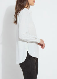 LYSSE Crystal Embellished Parker Shirt in Ice LYSSE